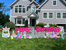 Load image into Gallery viewer, 'Sara’ Hot Pink Birthday Unicorn & Rainbow Theme