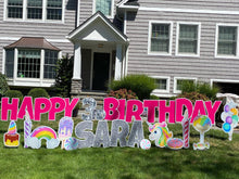 Load image into Gallery viewer, 'Sara’ Hot Pink Birthday Unicorn & Rainbow Theme