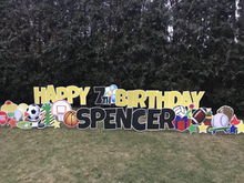 Load image into Gallery viewer, 'ZACK' Happy Birthday Sports with Sports Theme