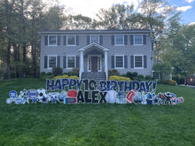 Load image into Gallery viewer, 'Matteo' Navy Blue Birthday Theme with Toy, Gamer and Sport Icons