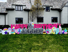 Load image into Gallery viewer, 'Sara’ Hot Pink Birthday Unicorn & Rainbow Theme