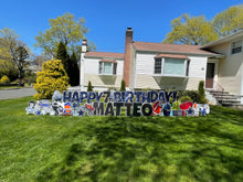 Load image into Gallery viewer, &#39;Matteo&#39; Navy Blue Birthday Theme with Toy, Gamer and Sport Icons
