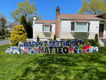 Load image into Gallery viewer, &#39;Matteo&#39; Navy Blue Birthday Theme with Toy, Gamer and Sport Icons
