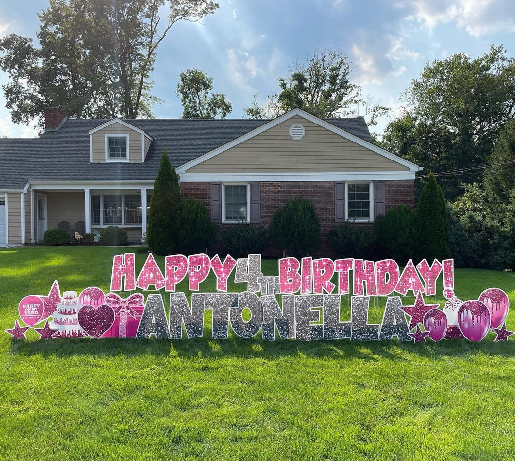 'Sophia' Hot Pink Glitter Birthday Theme