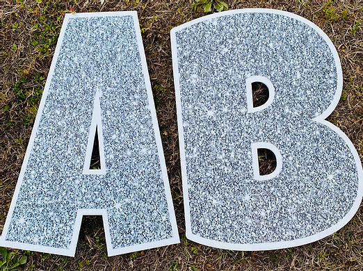 Extra Silver Sparkle Letters - For Customized Setups over the Included 10 Letters